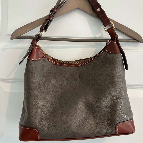 Dooney and Bourke Pebble Leather Hobo Handbag Mushroom Brown - Picture 2 of 16